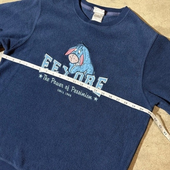 Disney Eeyore Fleece Crewneck Sweater Sweatshirt Size Small - Picture 5 of 7